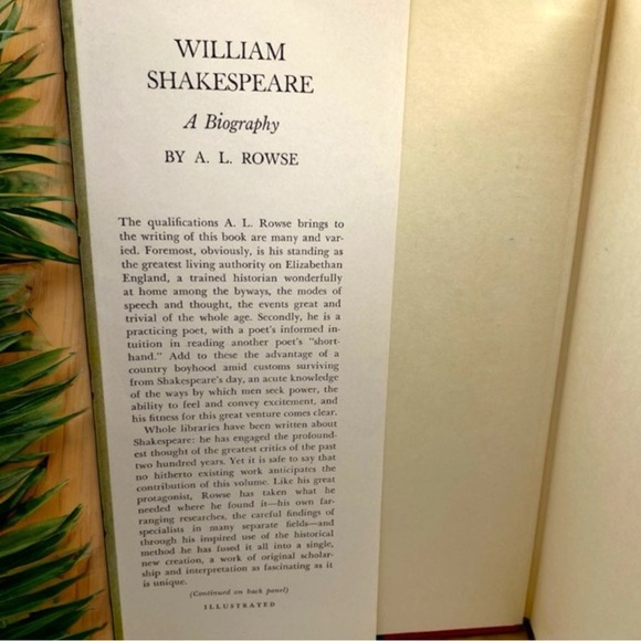 VINTAGE 1963 William Shakespeare: A Biography by A. L. Rowse - First Edition - Picture 5 of 12
